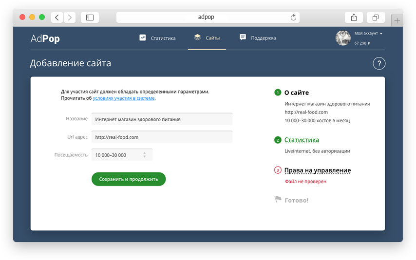 Иллюстрация к работе «Интерфейс системы управления рекламой»